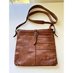 CARGOIT Genuine Leather Messenger Bag Large Crossbody Brown Travel Boho Hobo